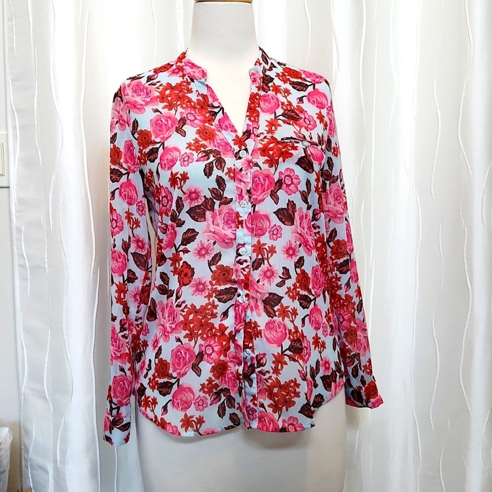 Kut From The Cloth Floral Button Top